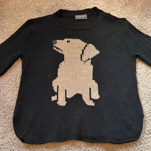 Wooden Ships Lightweight Sweater With Tan Dog Design